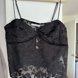 Abercrombie Black Floral Top